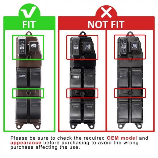 Main Window Switch Control 84820-33170 For 2003-2008 Toyota Corolla/Matrix/Camry