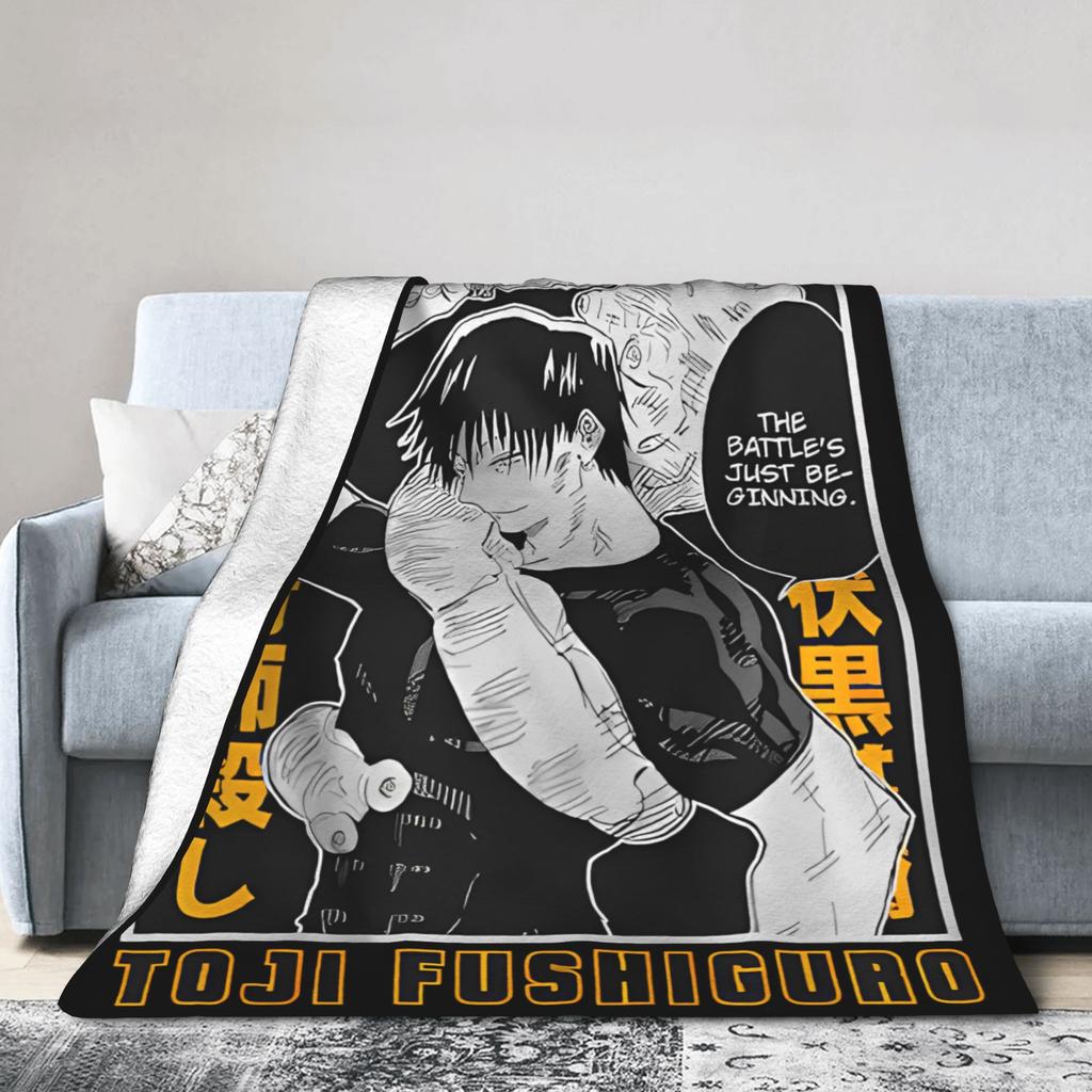 Anime Jujutsu Kaisen Toji Blanket Velvet Decoration Breathable Ultra-Soft Throw Blanket for Home Travel Bedspreads