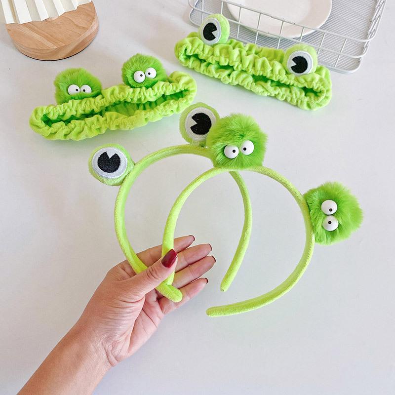 Cross-border Super Cute Frog Cartoon Unisex Cloth Fashion Hair Band Face Wash Korea Funny Monster Tosca Head Band