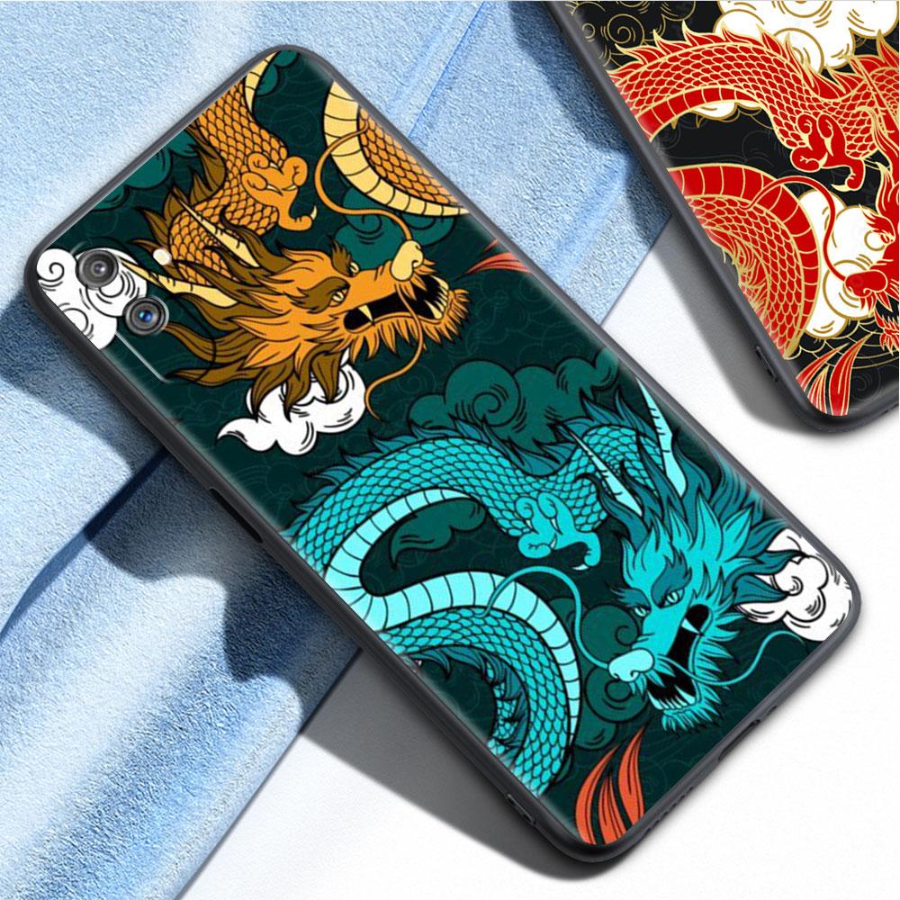 Case For Realme 8 C21y GT Neo 2 3 8i C21 7 C11 6 C12 C35 C3 GT 9 Pro C12 Silicone TPU Phone Cover Fashion Chinese Vintage Dragon