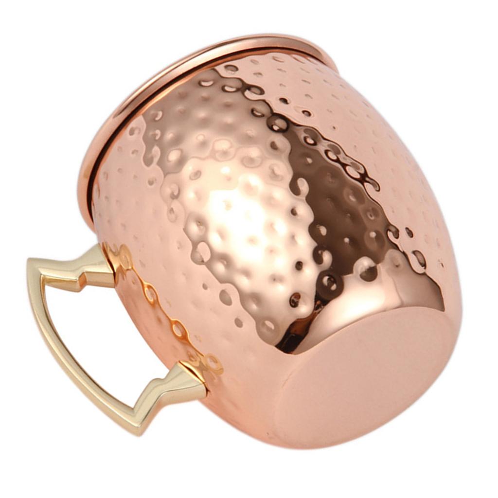 Tazza Moscow Mule con manico in acciaio inox 550ml, martellata, tazza da cocktail creativa