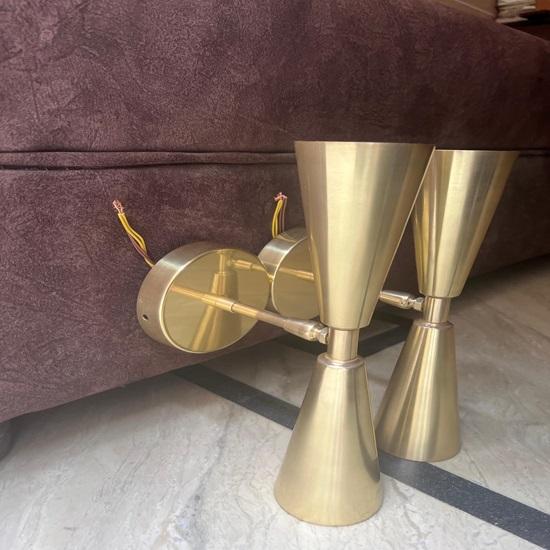 Mid Century Modern Double Cone Wall Sconce Minimalist Vanity Light