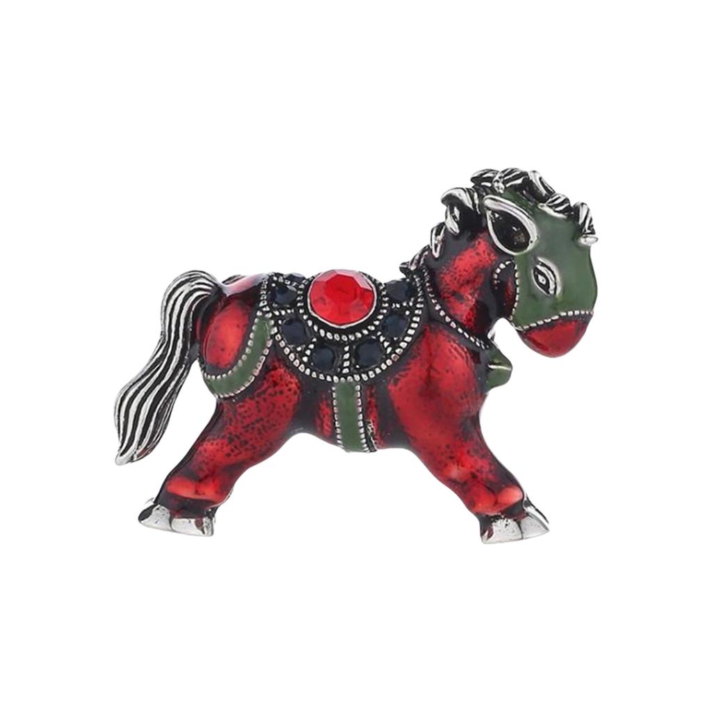 Fashionable Vintage Styles Alloy Horse Brooch Accessory Portable for Women Unisex Designs Casual Pin Special Gifts