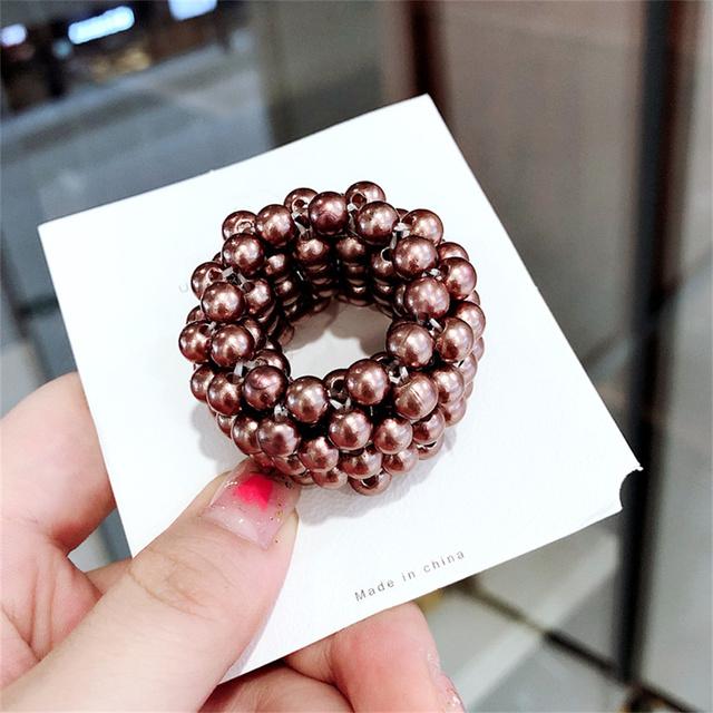 Einfache Elastische Perle Haar Seil Für Frauen Mädchen Mode Pferdeschwanz Halter Haarband Hairring Haar Zubehör Headwear Geschenke