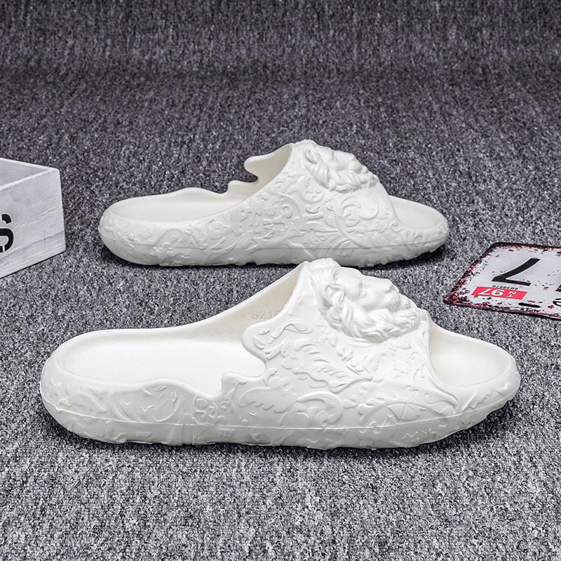 Men's Summer Lion Head Thick Bottom Outer Wear Anti-Slip Wear Resistant Home Indoor EVA Slippers Wholesale Beach Soft Thick Sole