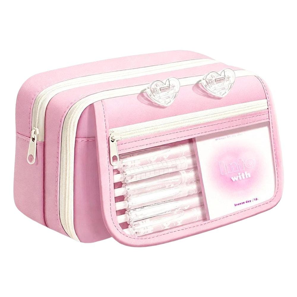 Oxford Pencil Pouch Multi-Layer Pen Organizer New Stationery Case for Girls