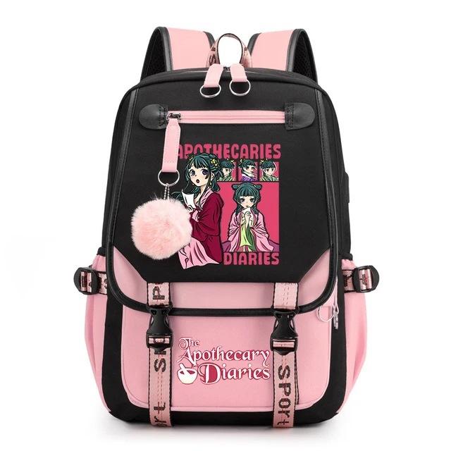 Large Capacity Schoolbag with Shoulder Strap; Student Three-piece Pencil Case Set