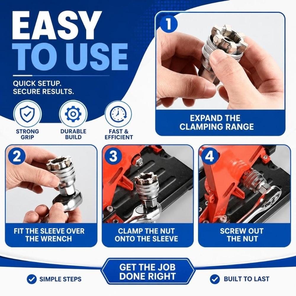 1Set Rustproof Adjustable Magic Socket 10-19mm Power Drill Adapter  Multifunctional Tool