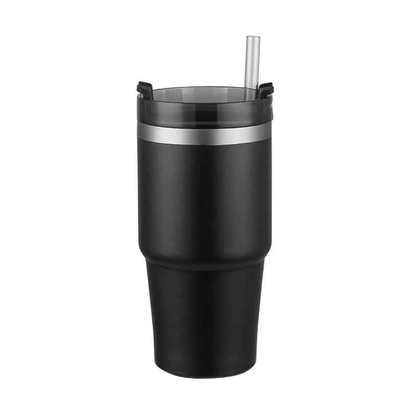Car Cup, Double-layer Straw Cup, Vacuum Outdoor Car Cup, Thermal Insulation, Cold Insulation, Coffee Cup, Beautiful Appearance