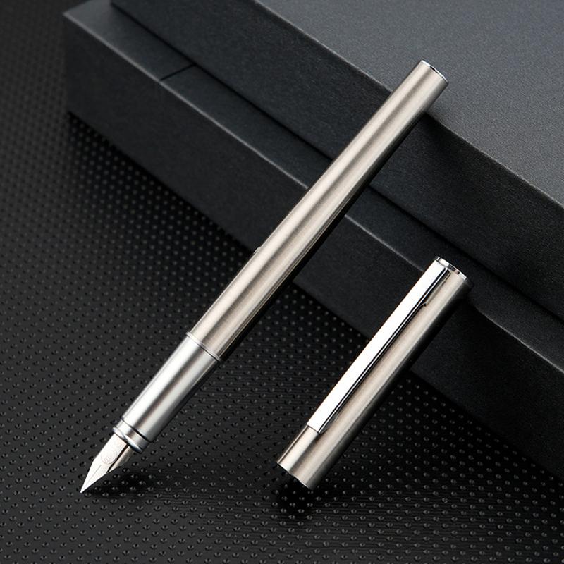 

High Quality 0.38Mm Extra Fine Nib Fountain Pen Stainless Steel Extremely Business Office Supplies Gift серебряный