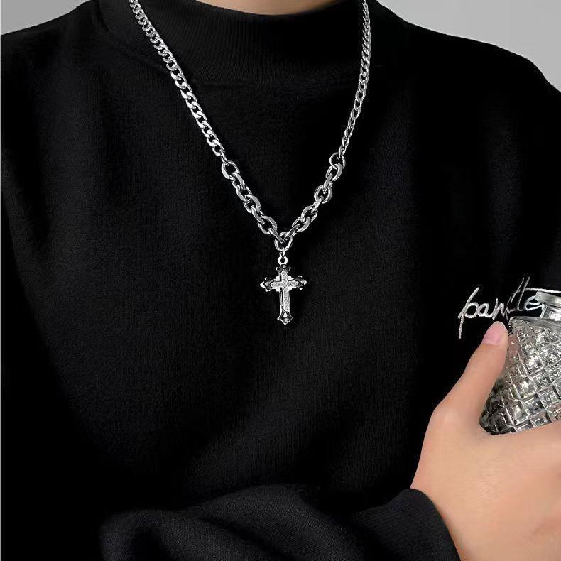 Men's Cross Necklace Men's Trend Hip Hop Premium Trend Brand Boys Niche Design Versatile Accessories Pendant