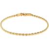 Barzel 18K Gold Plated Braided Rope Anklet for Women, 2.7 MM Thick, 10 Inches Long - Made In Brazil