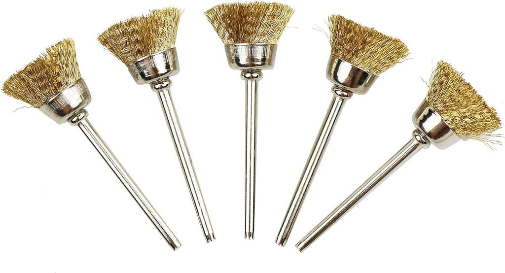 JINTONG Dremel 3 Types of Brass Wire Wire Wheel Polishing Grinding Bristle Polishing Dremel Rotary Tool Accessories Pack of 60 Brushes, Brushes,