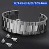 Edelstahl Uhrenarmband Gebogenes Ende Armband 12 14 16 18 20mm 22mm 24mm Damen Herren Metall Armband Ersatzband mit Werkzeug