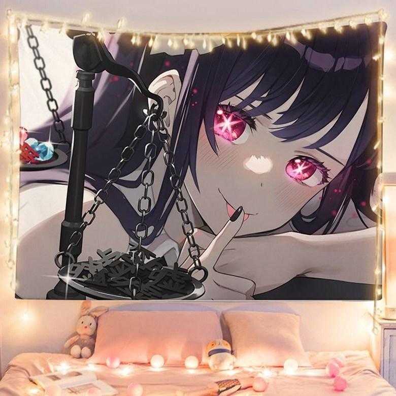 Japanese Anime Tapestry Polyester Fiber Wall Hanging Cloth Hoshino Love Fans Support Bedroom Dormitory Photo Background Cloth