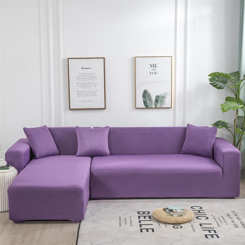 Solid Color Sofa Covers for Living Room Elastic Corner Couch Cover L Shaped Chaise Longue Slipcovers Chair Protector Home Decor