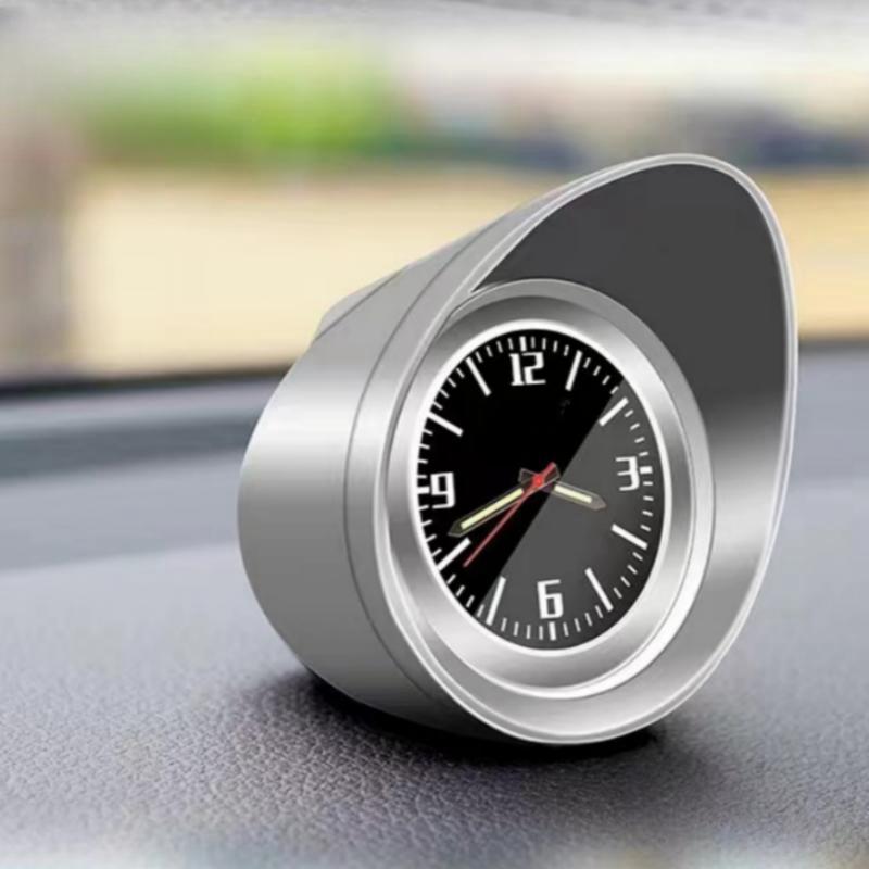 

Интерьер автомобиля, орнамент на приборной панели, часы для внедорожника, светящиеся электронные кварцевые часы из углеродного волокна, аксессуары для декора автомобиля серебряный