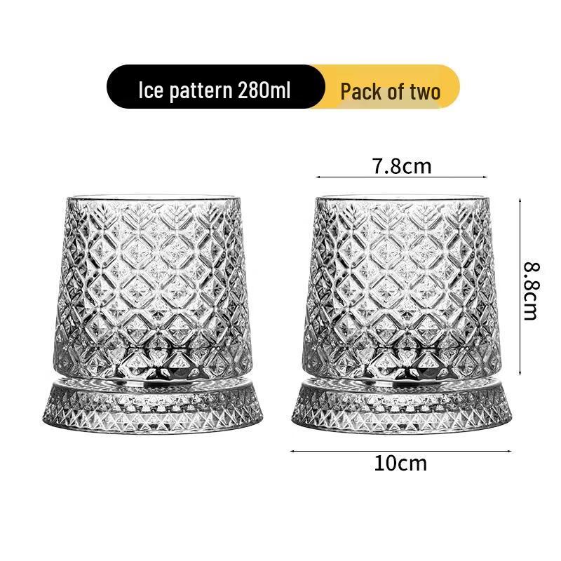 JINGRX Crystal Rotating Whisky Glasses