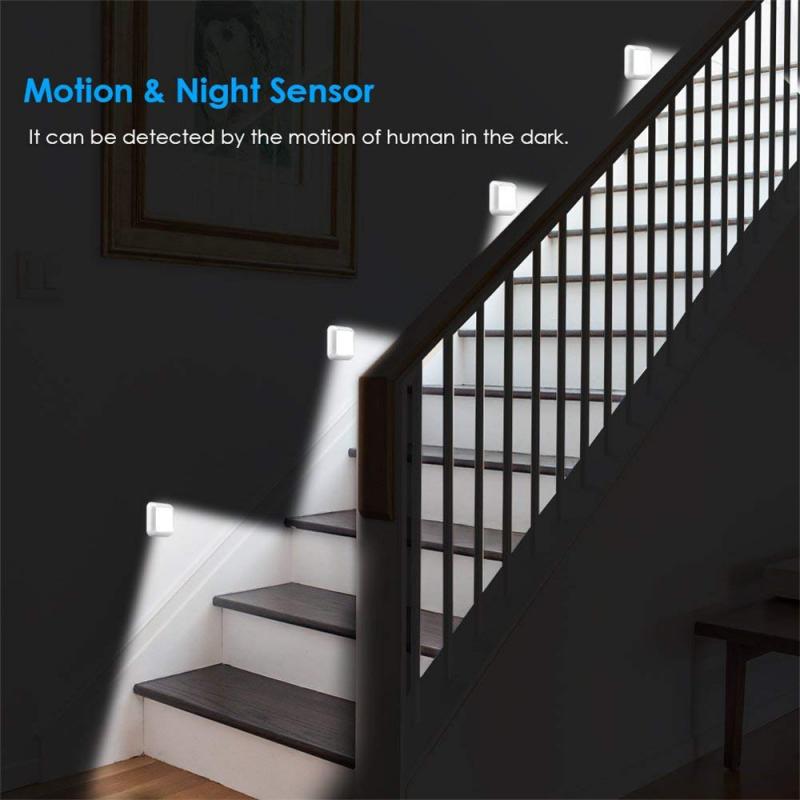 Battery Powered LED Motion Sensor Night Light Wireless Lighting Stairs Light Bedroom Wall Lamp For Cupboard Toilet Wardrobe Home