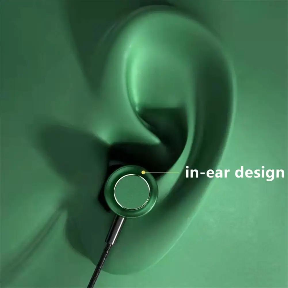 Metal Magnetic Wired Earphones Noise Reduction Gaming Headset 3.5mm L Jack HIFI Stereo Headphone with HD Mic for All Smartphones