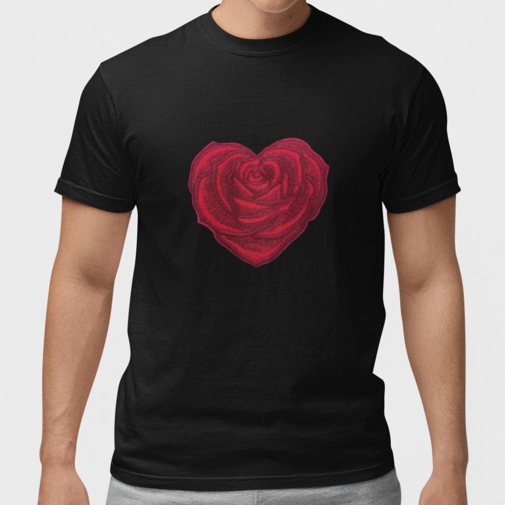 Valentine Rose Heart T-Shirt Romantic Love Gift Couple Matching Shirt XXXXL