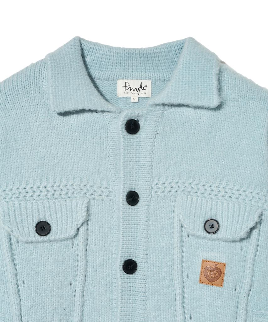 Physical Department Apple Label Knit Trucker Jacket_Blue