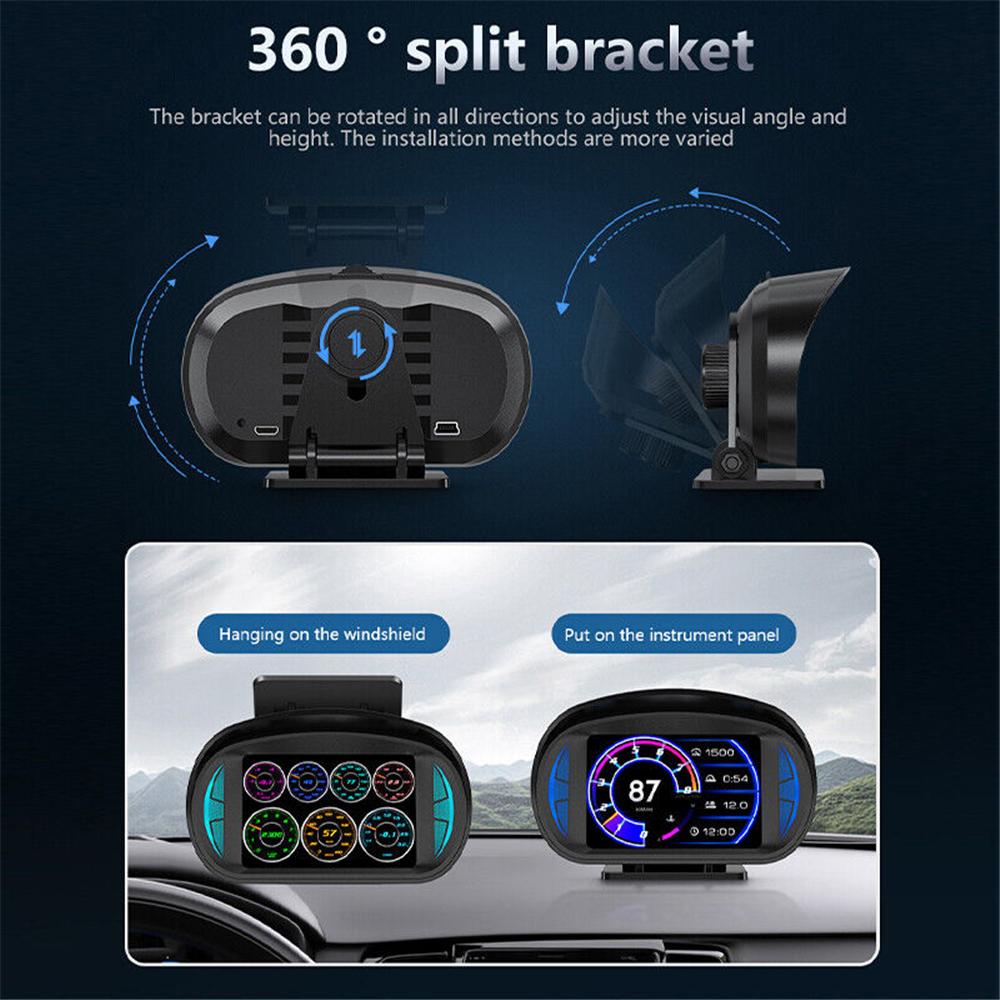 3 In Car OBD GPS HUD Digital Head Up Display Speedometer Speed Temp Alarm Gauge
