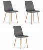 Lava Chair - Dark Gray Velvet / Wood Color Legs X 3
