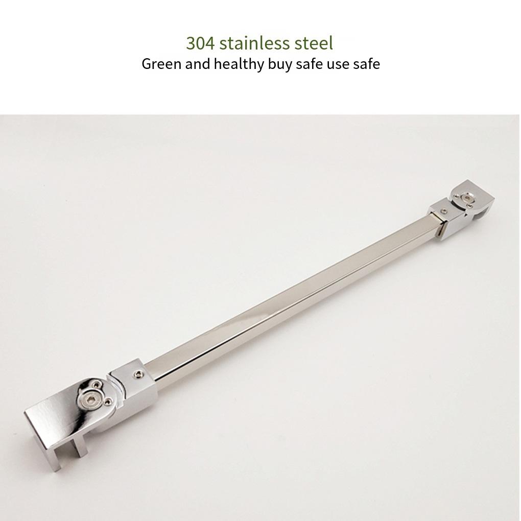 Stainless Steel Adjustable Shower Door Pull Rod Shower Room Rotatable Glass Panel Mounting Bracket Bathrooms Supplies