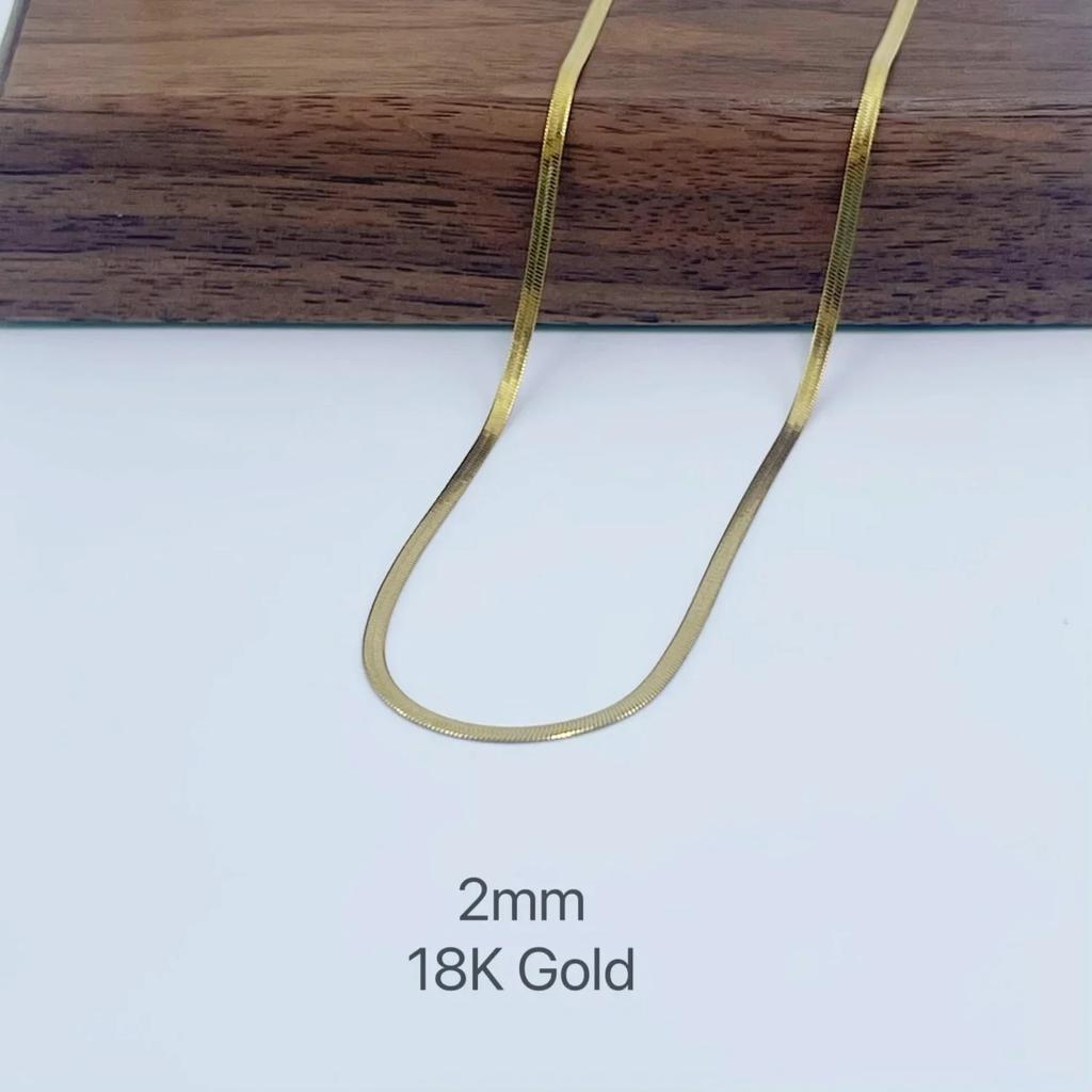 2mm 3mm 4mm 5mm Minimalist Snake Chain Necklace Choker Stainless Steel Herringbone Gold Color Jewelry For Women and Men