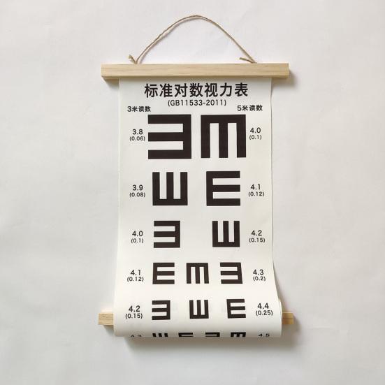 Eye Chart Multipurpose Waterproof Standardized Clear Printing Accurate Reading Eye Vision Exam Thicken Adults Kids Wall Visual Acuity Chart Canvas