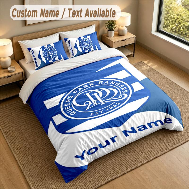 Bedding Set 1 Duvet Cover 2 Pillowcases Queens Park Rangers FC Print Soft Bed Linen Bedroom Decor