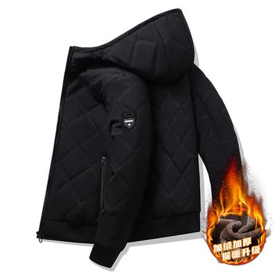 Für den Winter neue Baumwoll-Steppkleidung Herren Mode Trend Kapuze Ultraschall Dicke Baumwolle Kleidung Jacke Lässig