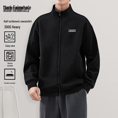 Mark Fairwhale Men's 2025 Fall Heavyweight Stand Collar Sweatshirt Jacket