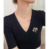 1Pc High-end Luxury Crystal Maple Leaf Brooch For Women Elegant Exquisite Rhinestone Tulip Flower Brooch Pin Banquet Wedding Jewelry