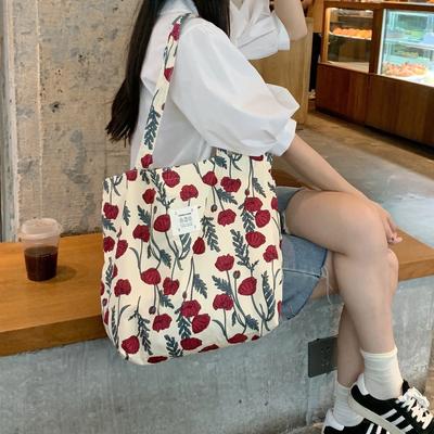 Bags for Women  New Canvas Floral Shoulder Bag Large Capacity Printed Shopping Bag Female Fashion Casual Open Handbag