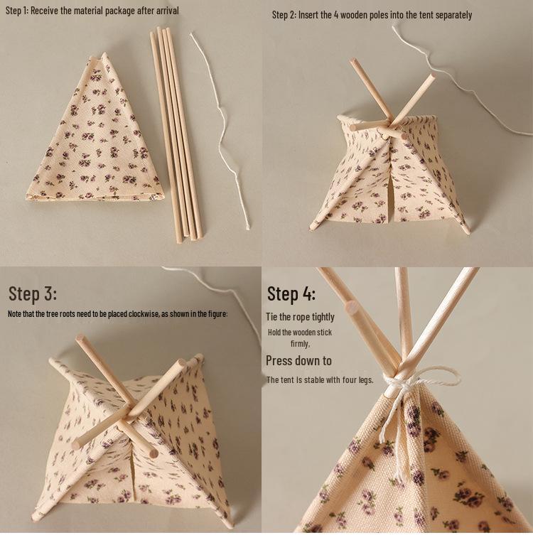 Dollhouse Miniature Camping Tent Toy for OB11 Outdoor Picnic Scene and Photography Props