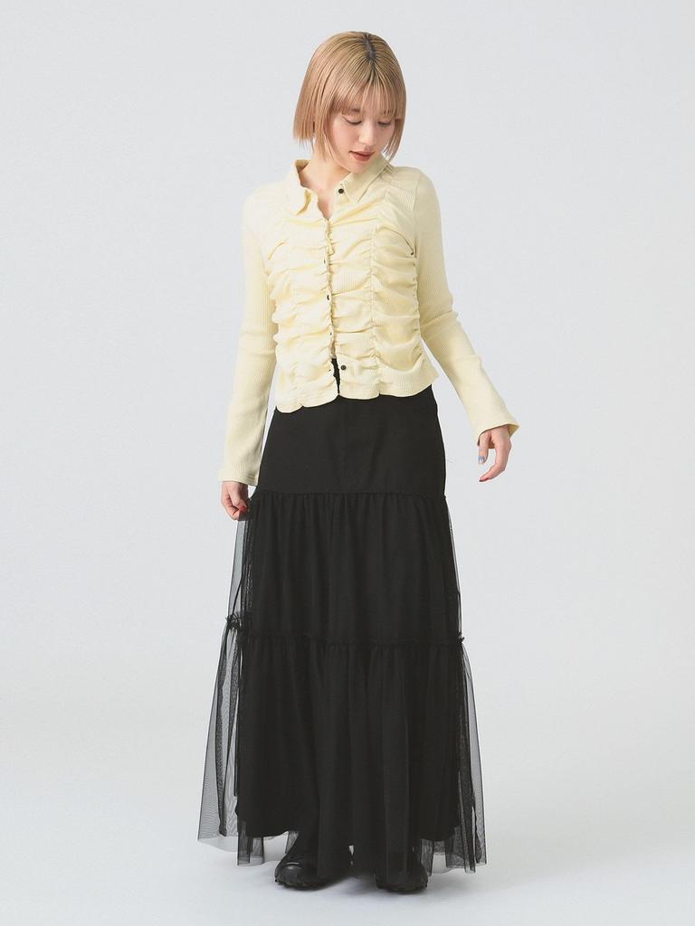 Ray Beams Women's Tulle Tiered Skirt, Black 1