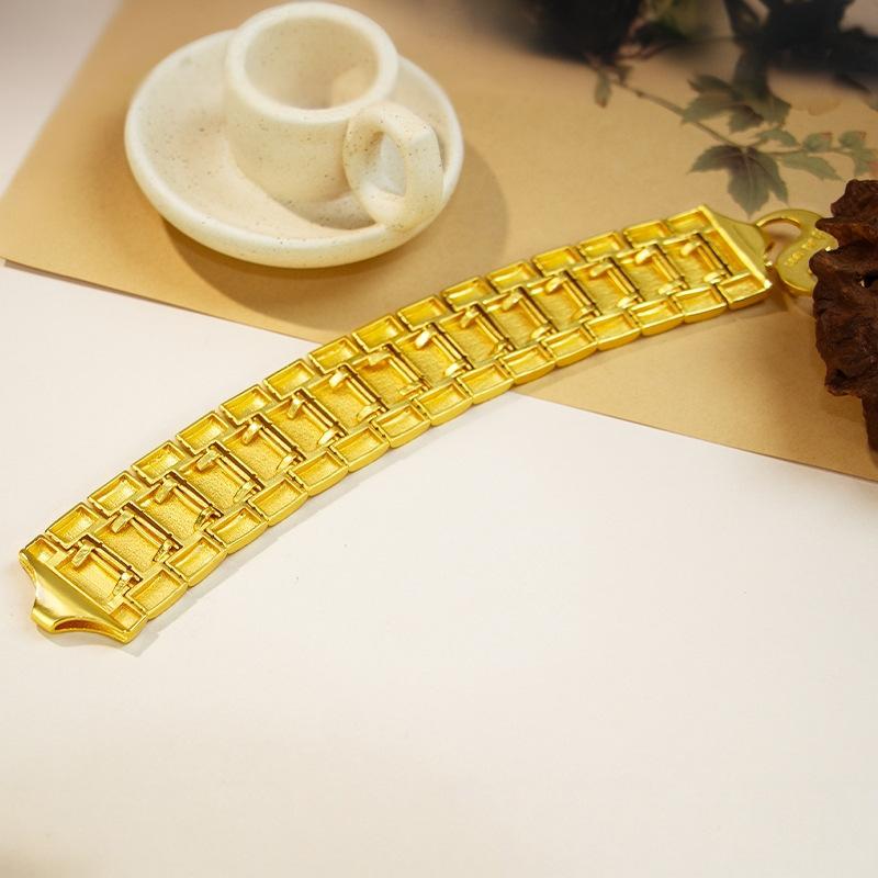 New 9999 24K Real Gold Men's Bracelet, Ancient Method Gilt, National Trendy Style Bracelet