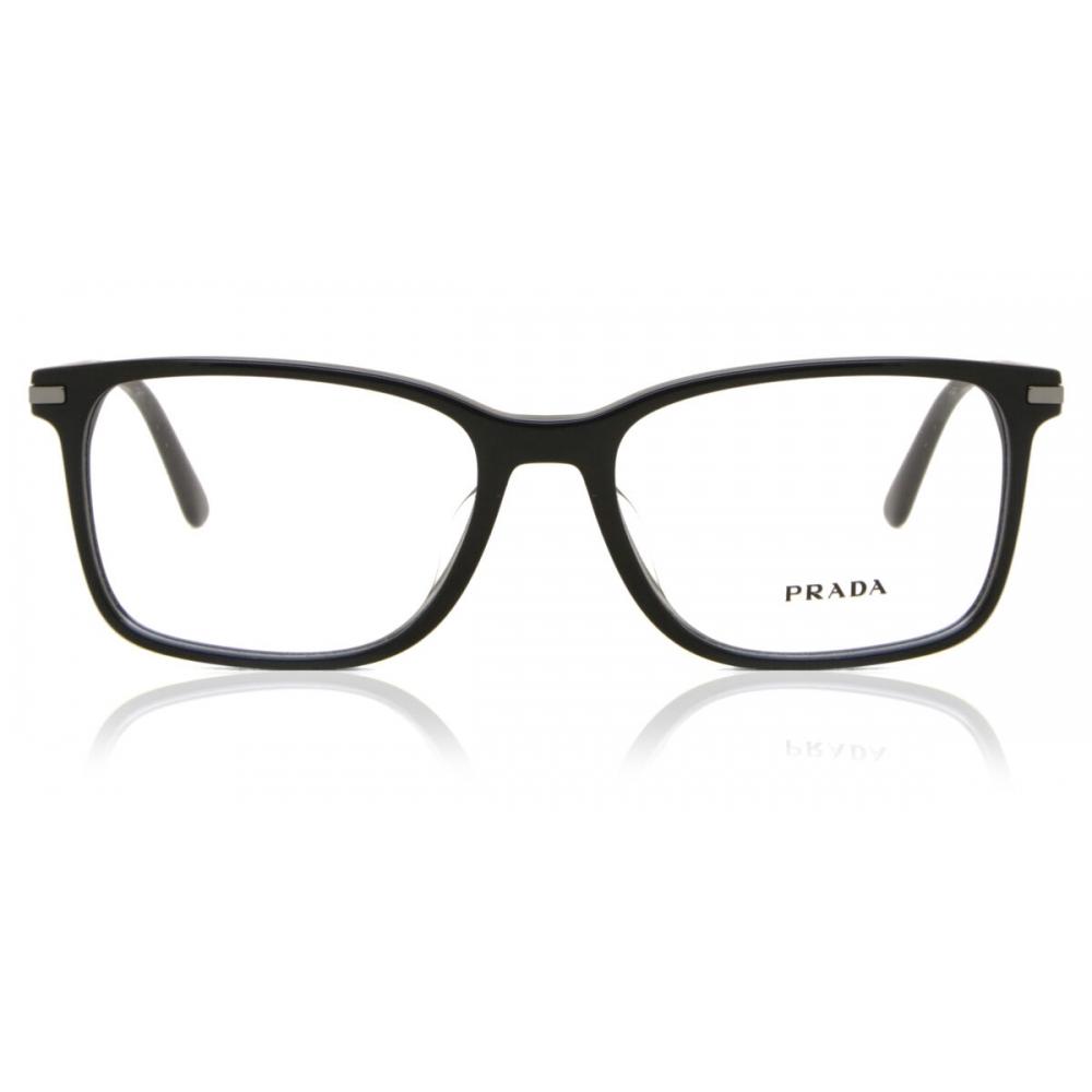 Prada Pr 14wvf Asian Fit 1ab1o1 Men Eyeglasses Black/56-17-150