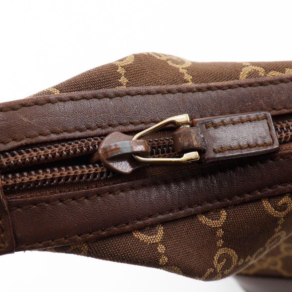 GUCCI One Belt Shoulder Bag 001.4204 Brown GG canvas Women Used