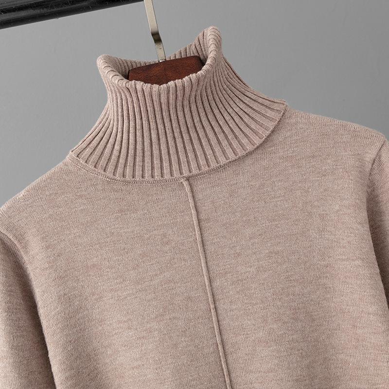 Candy Color Knitted 2 Piece Sets Women Turtleneck Knitwears Sweater Pullover Tops High Waist Casual Harem Pants Outfit