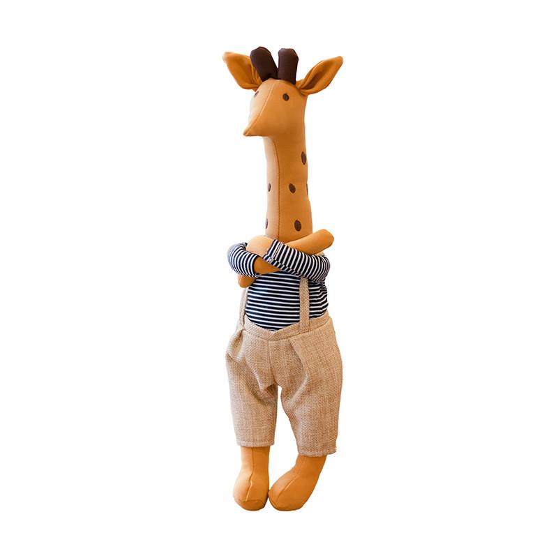 Giraffe Suspender Trousers Plush Toy Stuffed Animal Doll Decoration 40cm Gift