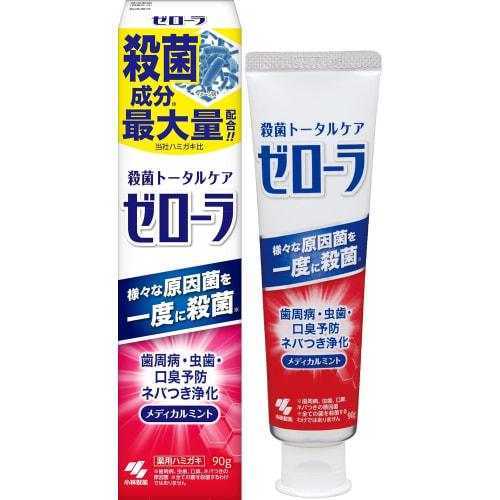 Zerora Antibacterial Total Care Medicated Toothpaste, 90g X 2, Periodontal Disease Prevention, Medical Mint, Mild Mint, Kobayashi Pharmaceutical [Usef