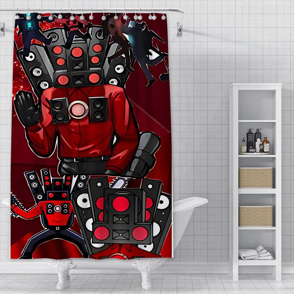 

Shower Curtain Waterproof Polyester Fabric Paint Colorful Bath Curtains Skibidi Toilet Home Bathroom Decor Curtain With Hook YL90x180cm