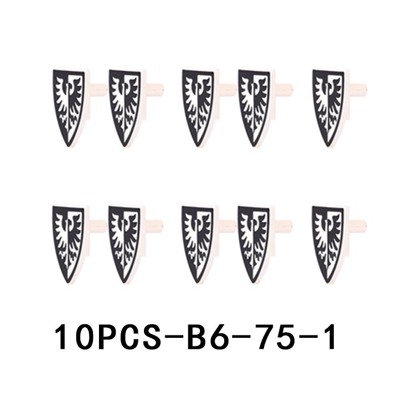 Mittelalterliche Militärburg Ritter Rüstung Bausteine Schulterpanzer Rüstungszubehör Roter Löwe Schwarzer Adler Waffensteine Spielzeug