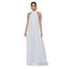 Tuta da donna con scollo all'americana, senza maniche, tinta unita, in chiffon, gamba larga, schiena scoperta, morbida, fluida, pantaloni lunghi, tutina