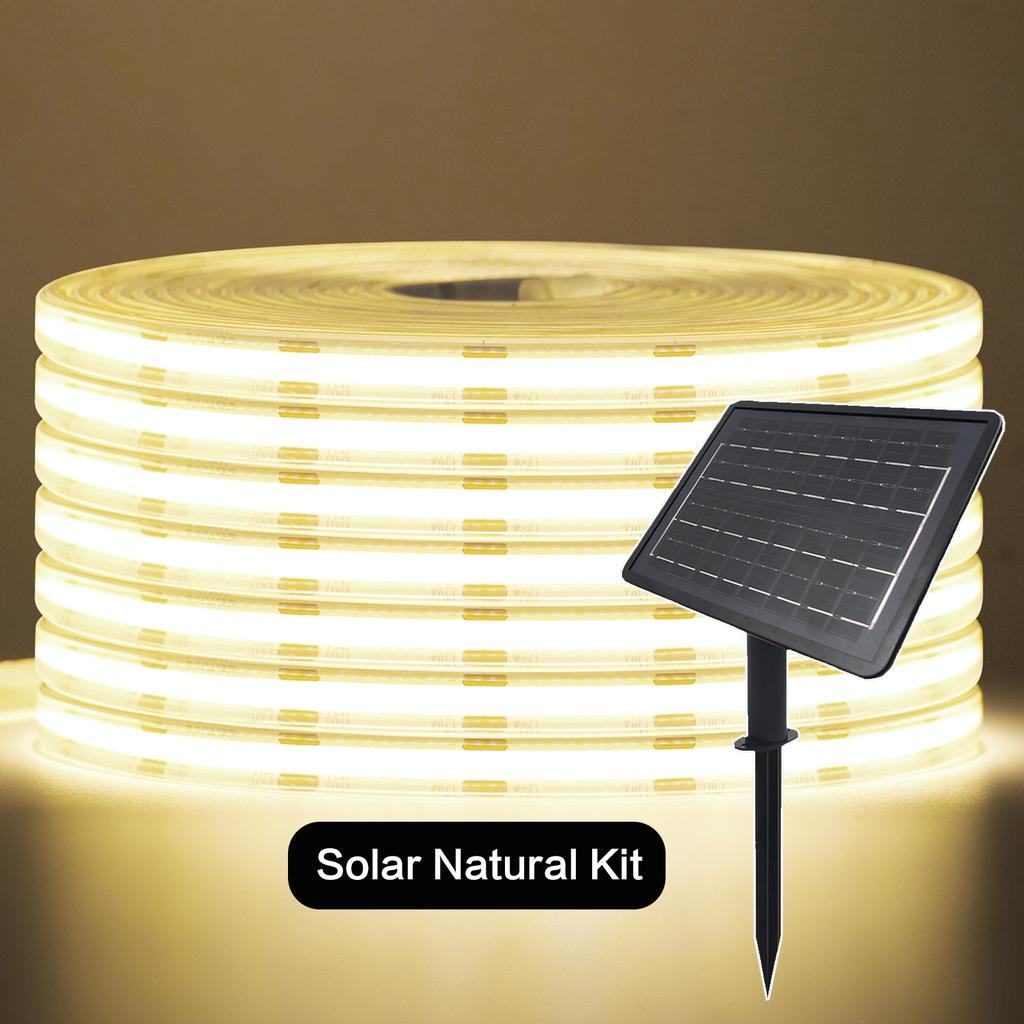DC 24V 480 LEDs/m Solare COB LED Streifenlicht Außen Wasserdicht Warmes Natürliches Weiß Flexibles Klebeband RA90 Lineare Beleuchtung
