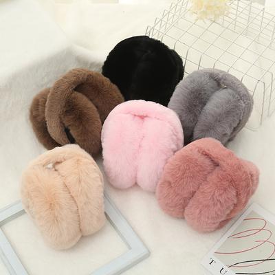 Soft Plush Ear Warmer Winter Warm Earmuffs for Women Men Fashion Solid Color Earflap Outdoor Cold Protection Ear-Muffs Cover