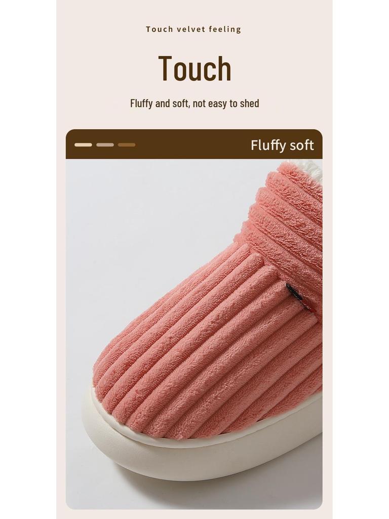 Damen- & Herren-Baumwoll-Winterpantoffeln mit dicker Sohle für den Innenbereich